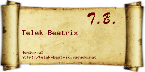 Telek Beatrix névjegykártya